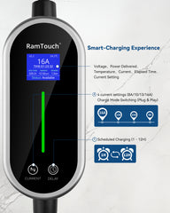 RamTouch®️ EV Charger - 3.7kW 6.5M Type 2 to Schuko